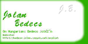 jolan bedecs business card